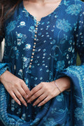 Aqua Bloom Embroidered Suit Set